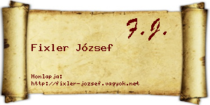 Fixler József névjegykártya