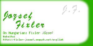 jozsef fixler business card