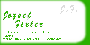 jozsef fixler business card